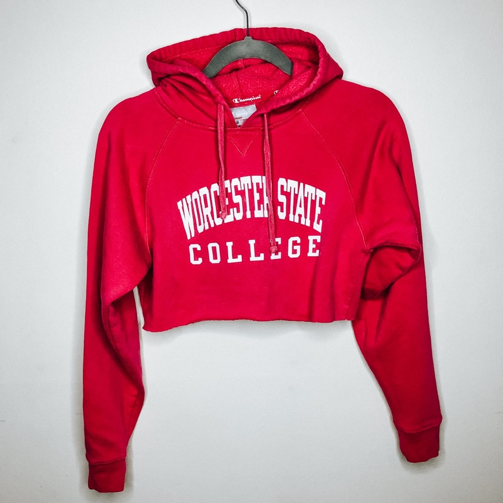 Worcester State College Cropped Champion Hoodie